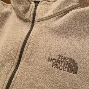 North Face Fleece Pullover, Half Zip, Cream L